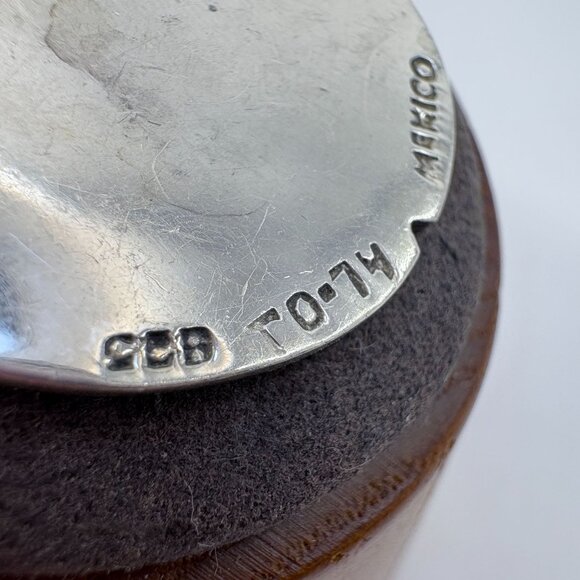 VTG Solid Sterling Silver 925 Abalone Inlay Circle Pendant Size 1.75" Length - Picture 5 of 9